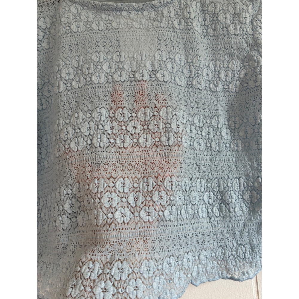 NWT BP. Nordstrom Light Blue‎ Floral Lace Long Sleeve Crop Top Size S - Picture 5 of 6